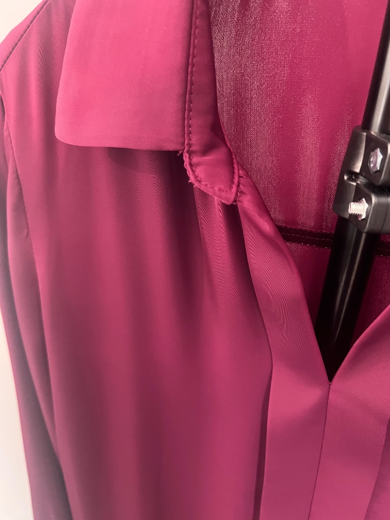 Allegra K Burgundy Satin Blouse Nwt | Size Extra Small — image 2 of 3